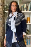 Ferguson Fair Isle Cardigan Navy
